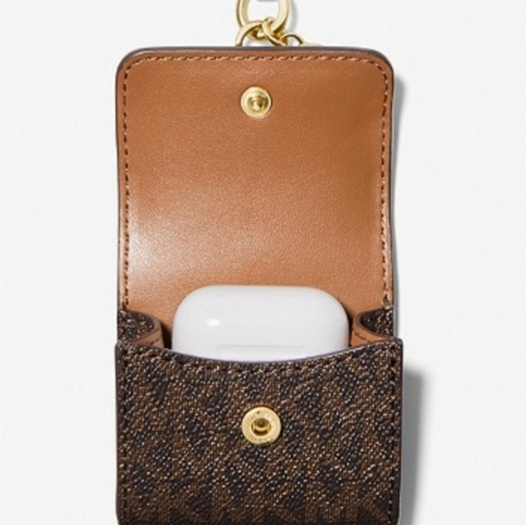 MK MICHAEL KORS Logo Clip Case For Apple AirPods Dark Green Brown - Picture 8 of 8